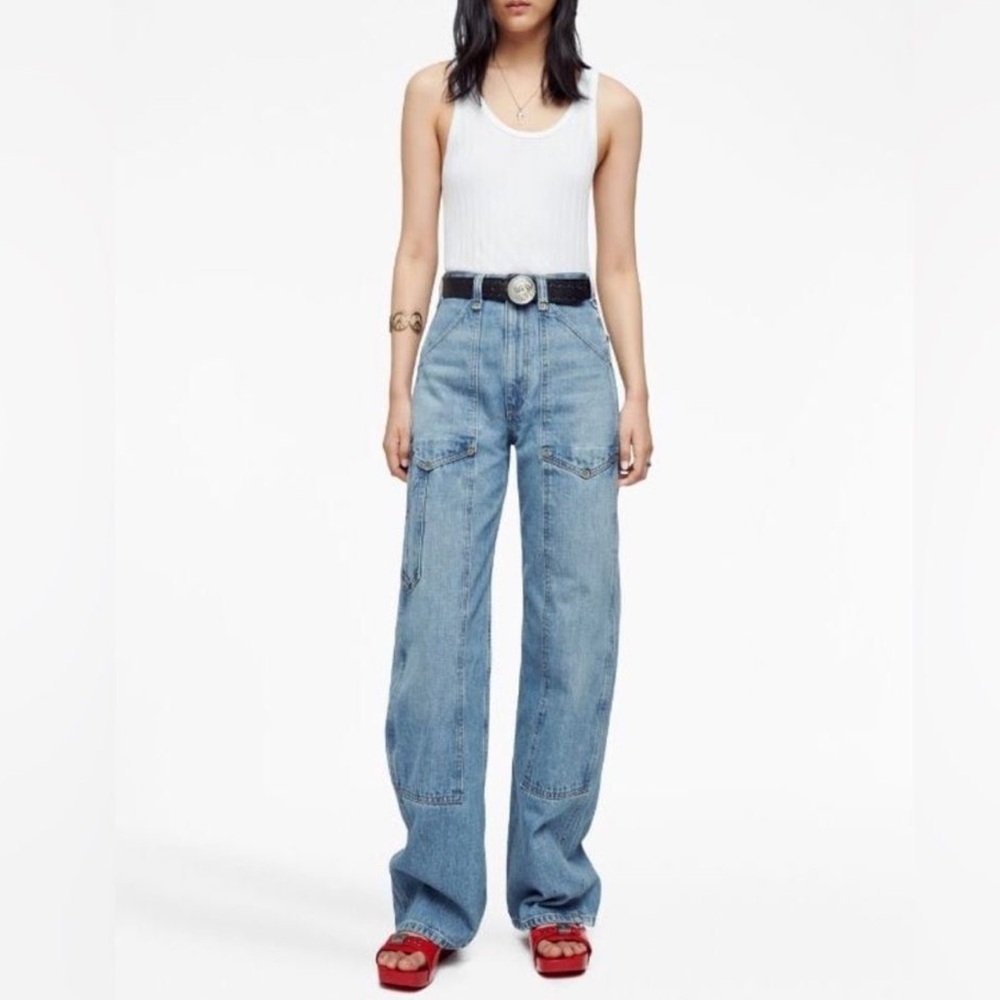 New Re/Done Redone Super High Workwear Jeans 29 Washed Indigo